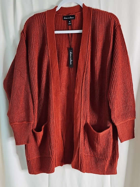 alison andrews Sweaters - Alison Andrews Open-Front Chunky Cardigan Sweater - Rust